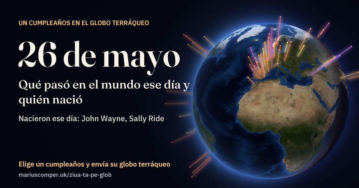 La Tierra el 26 de mayo, con los rayos de los acontecimientos del día