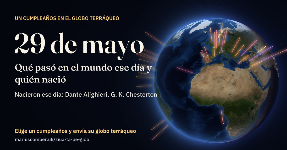 La Tierra el 29 de mayo, con los rayos de los acontecimientos del día
