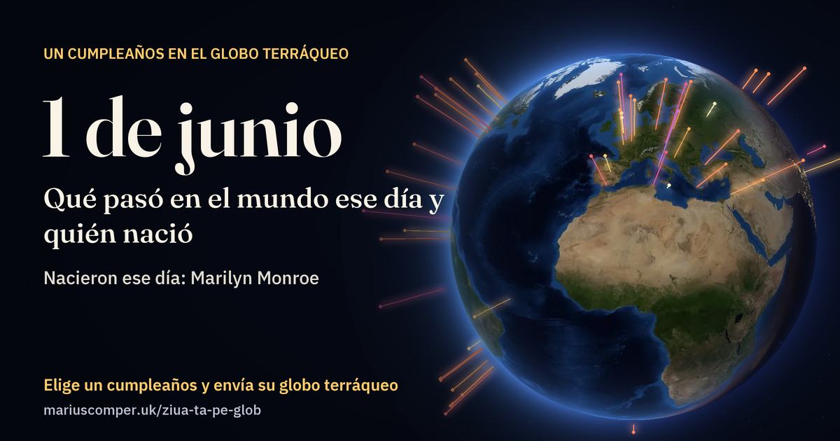 La Tierra el 1 de junio, con los rayos de los acontecimientos del día