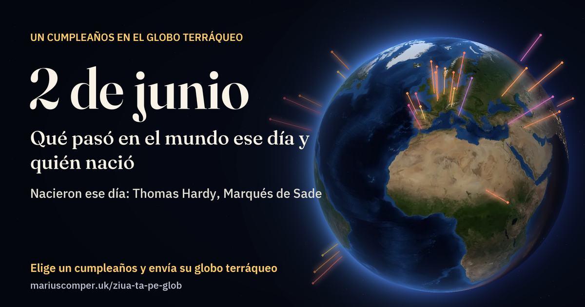 La Tierra el 2 de junio, con los rayos de los acontecimientos del día