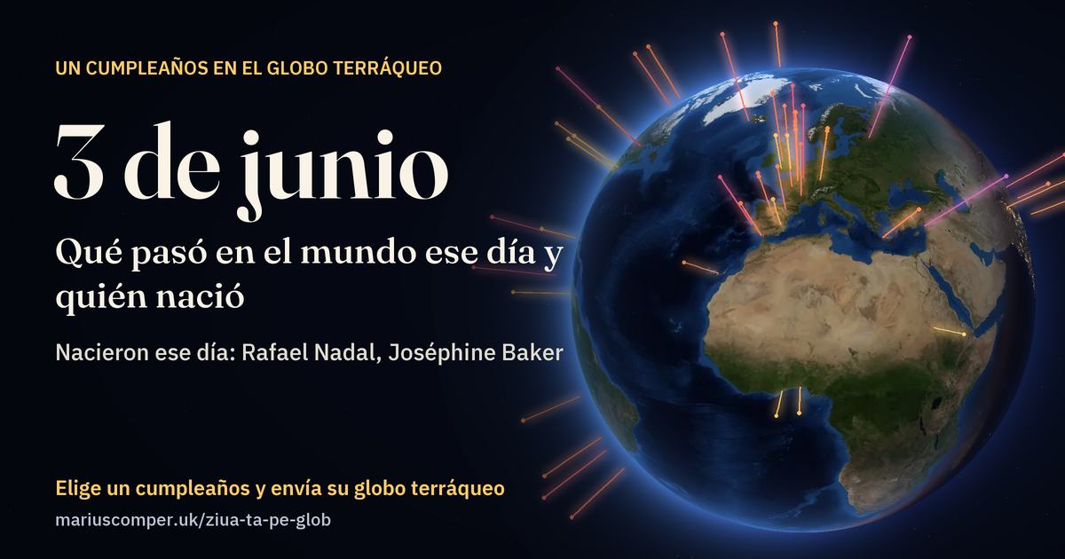 La Tierra el 3 de junio, con los rayos de los acontecimientos del día