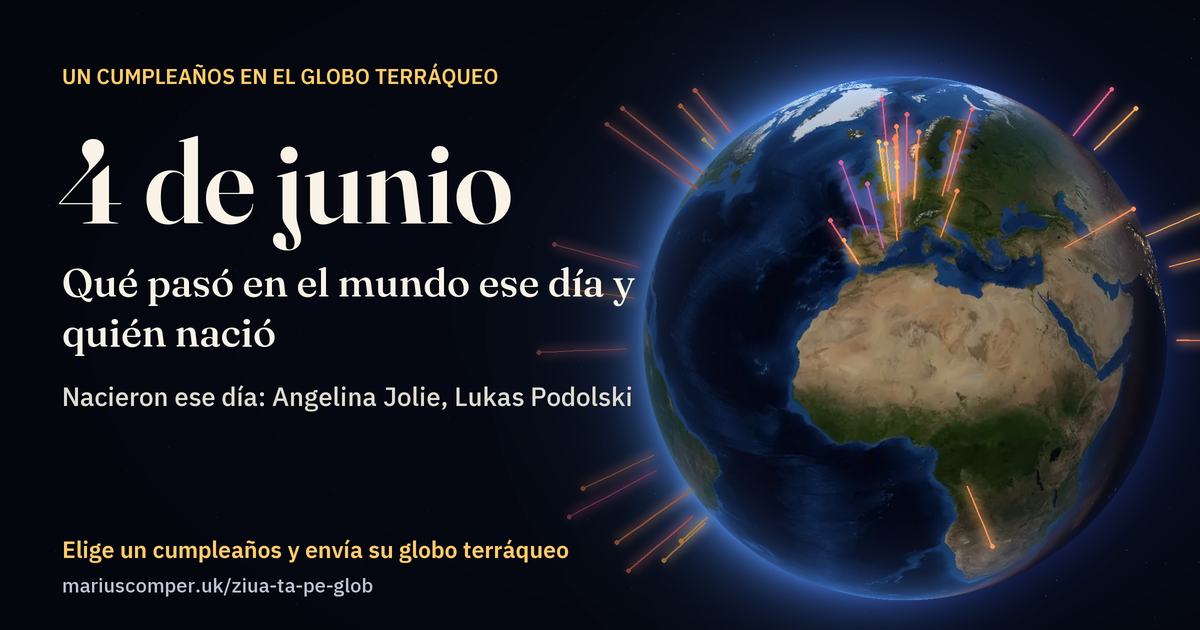 La Tierra el 4 de junio, con los rayos de los acontecimientos del día