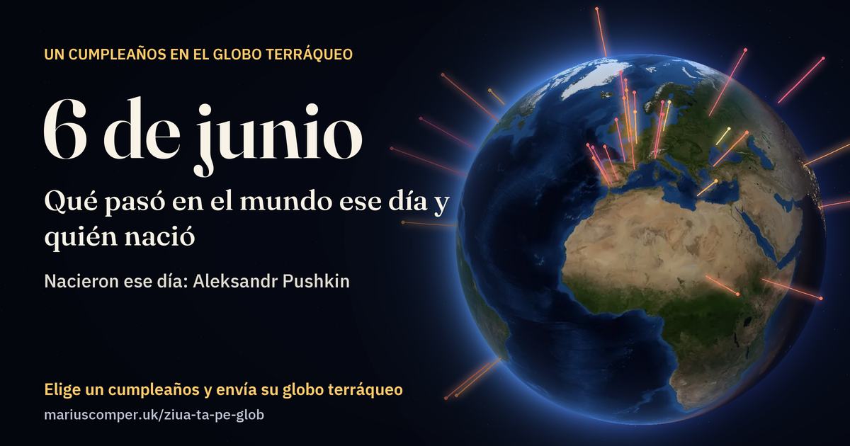 La Tierra el 6 de junio, con los rayos de los acontecimientos del día