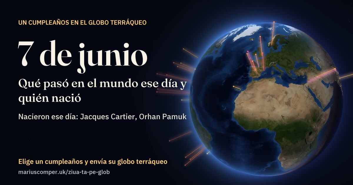 La Tierra el 7 de junio, con los rayos de los acontecimientos del día