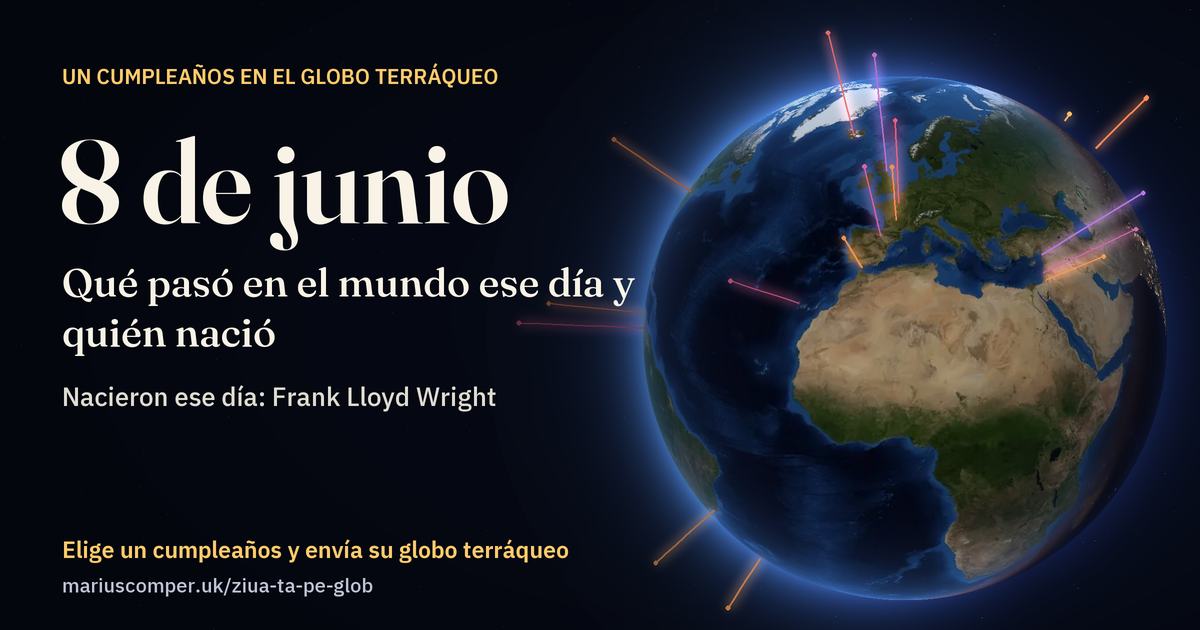 La Tierra el 8 de junio, con los rayos de los acontecimientos del día