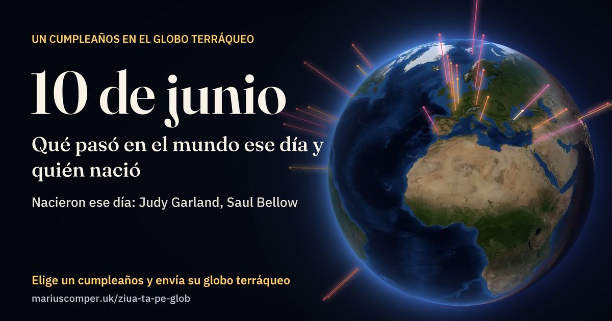 La Tierra el 10 de junio, con los rayos de los acontecimientos del día
