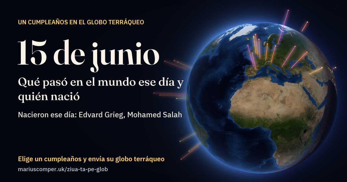 La Tierra el 15 de junio, con los rayos de los acontecimientos del día