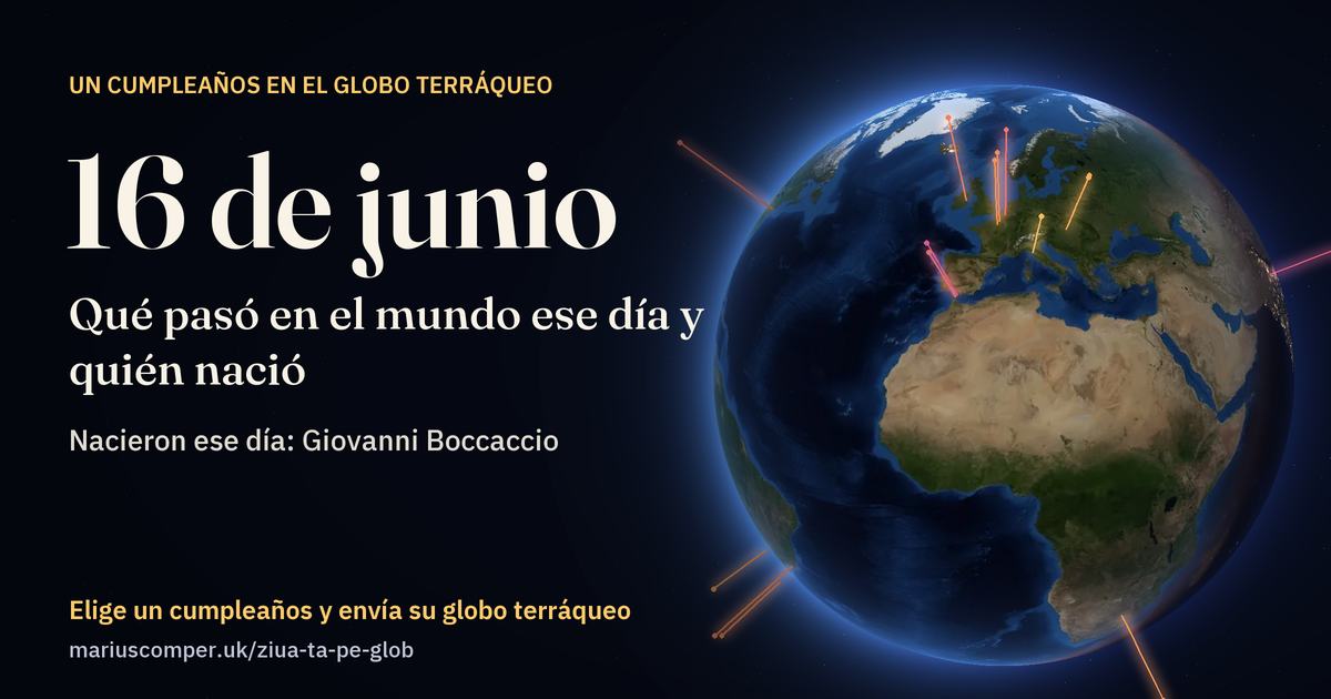 La Tierra el 16 de junio, con los rayos de los acontecimientos del día