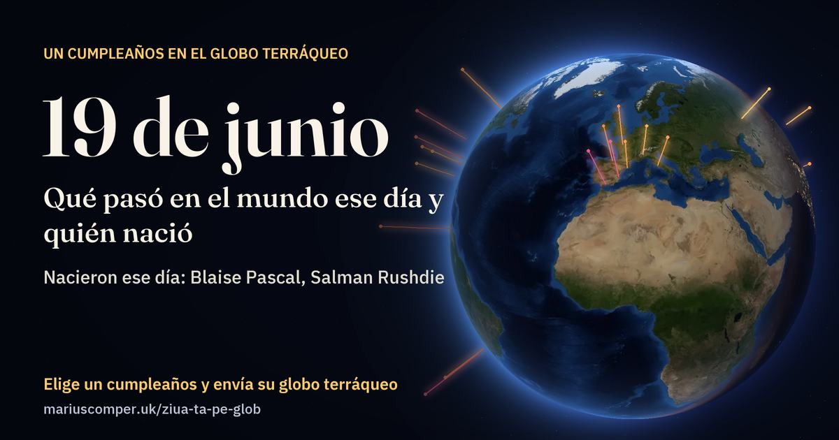 La Tierra el 19 de junio, con los rayos de los acontecimientos del día