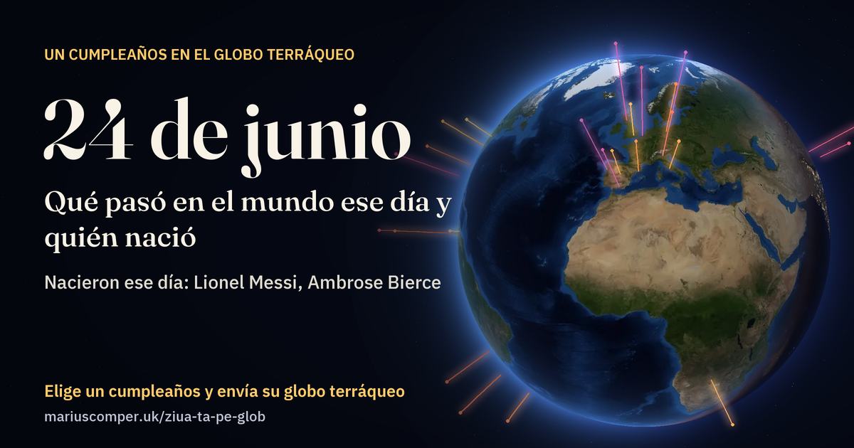 La Tierra el 24 de junio, con los rayos de los acontecimientos del día