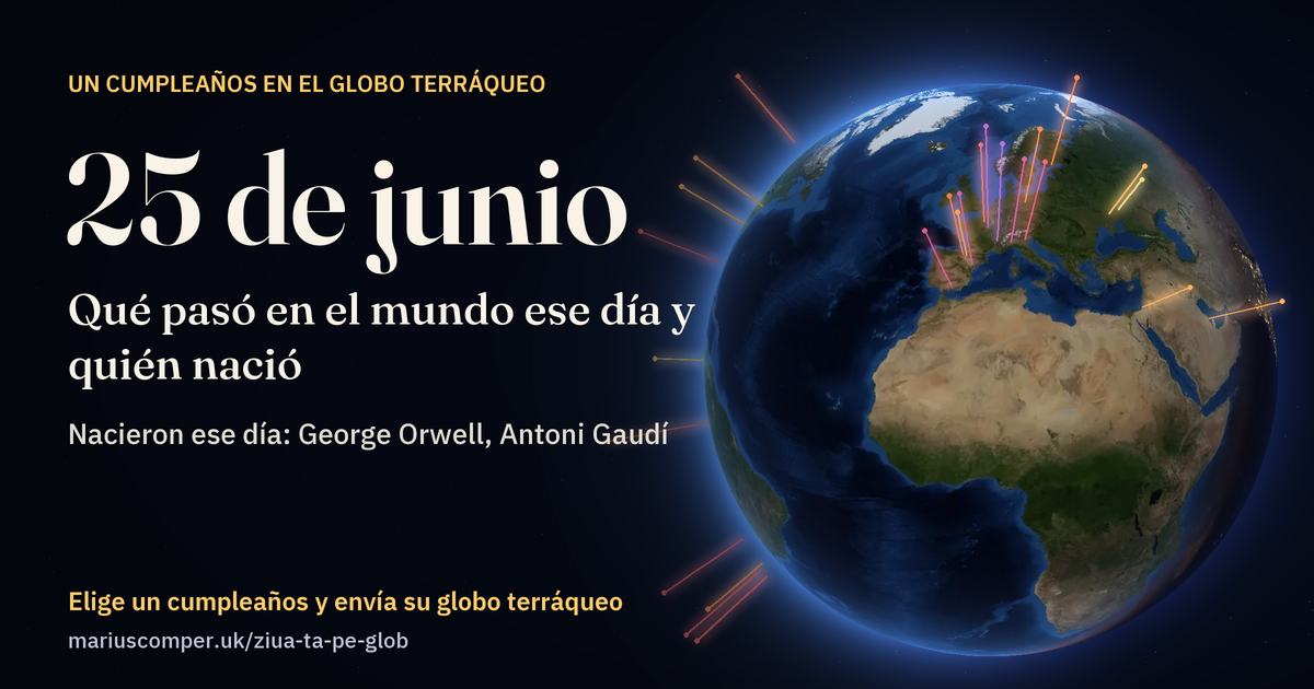 La Tierra el 25 de junio, con los rayos de los acontecimientos del día