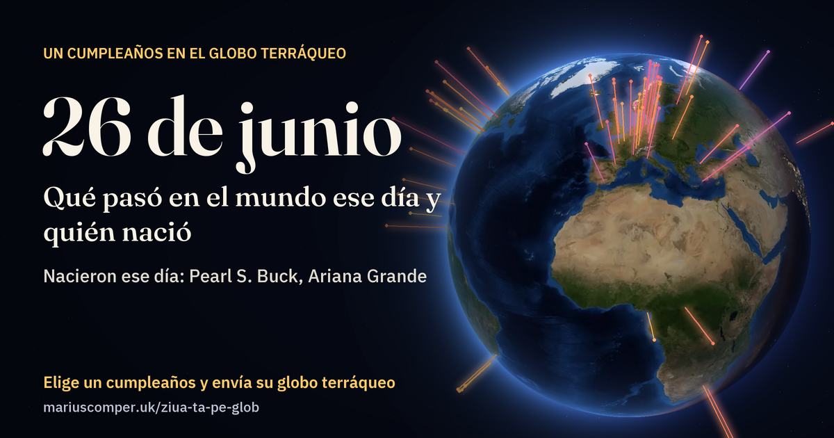 La Tierra el 26 de junio, con los rayos de los acontecimientos del día