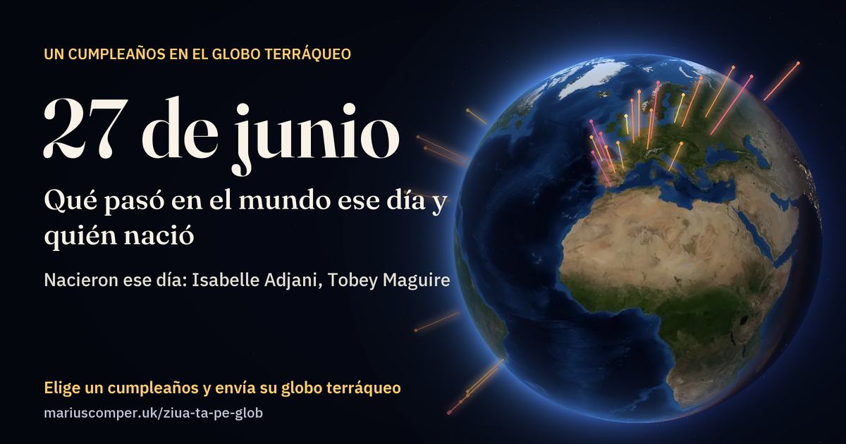 La Tierra el 27 de junio, con los rayos de los acontecimientos del día