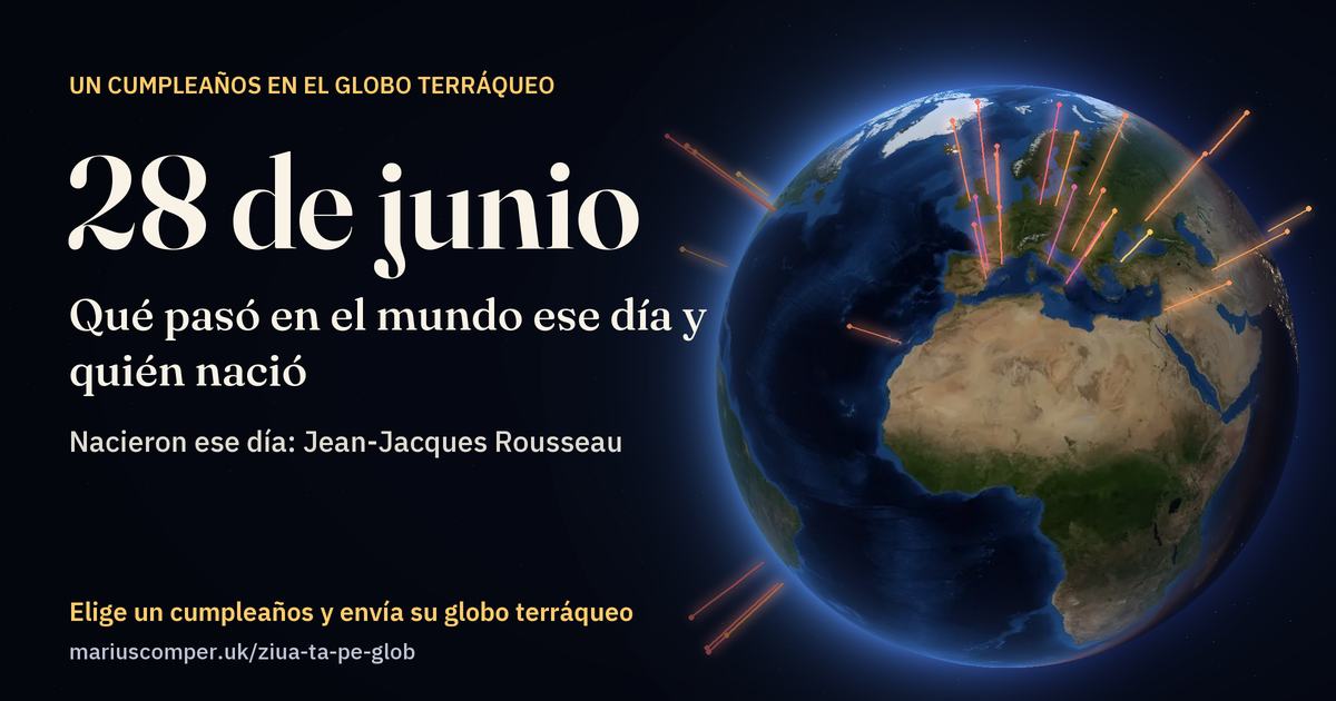 La Tierra el 28 de junio, con los rayos de los acontecimientos del día