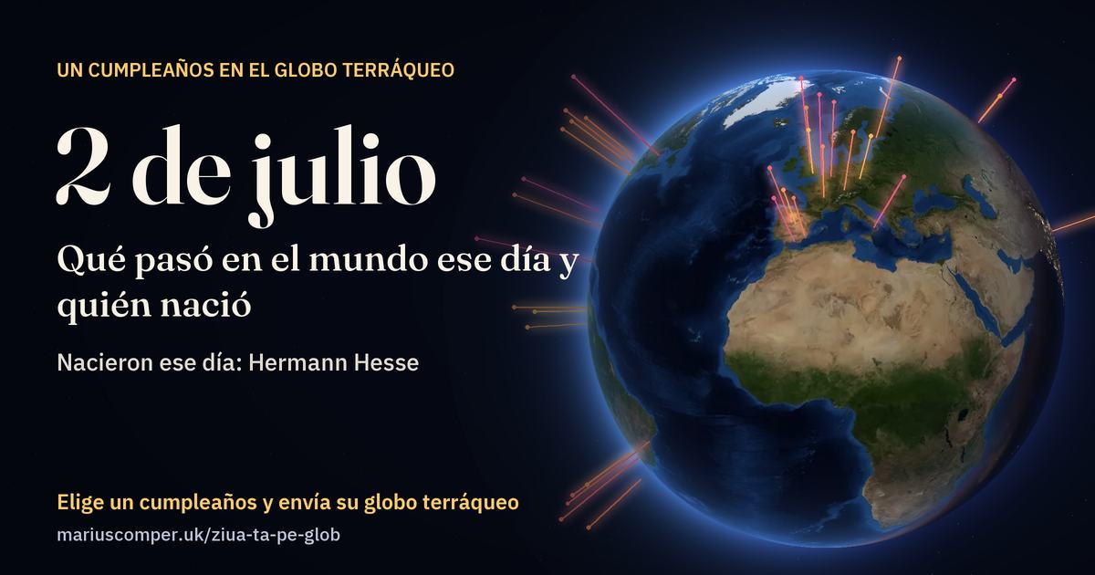 La Tierra el 2 de julio, con los rayos de los acontecimientos del día