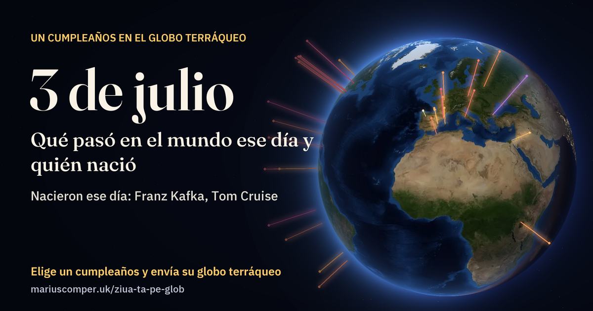 La Tierra el 3 de julio, con los rayos de los acontecimientos del día