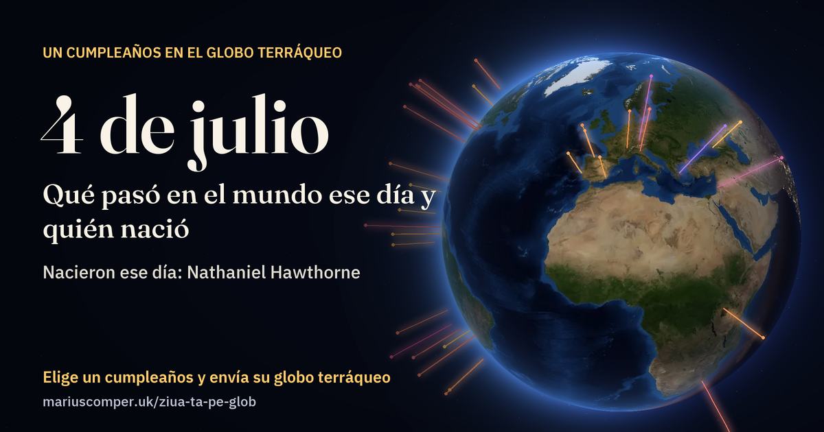 La Tierra el 4 de julio, con los rayos de los acontecimientos del día