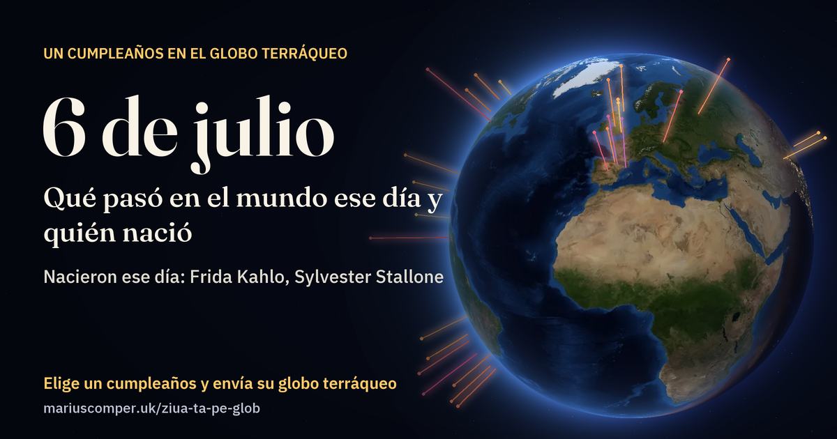 La Tierra el 6 de julio, con los rayos de los acontecimientos del día