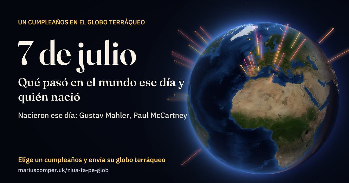 La Tierra el 7 de julio, con los rayos de los acontecimientos del día