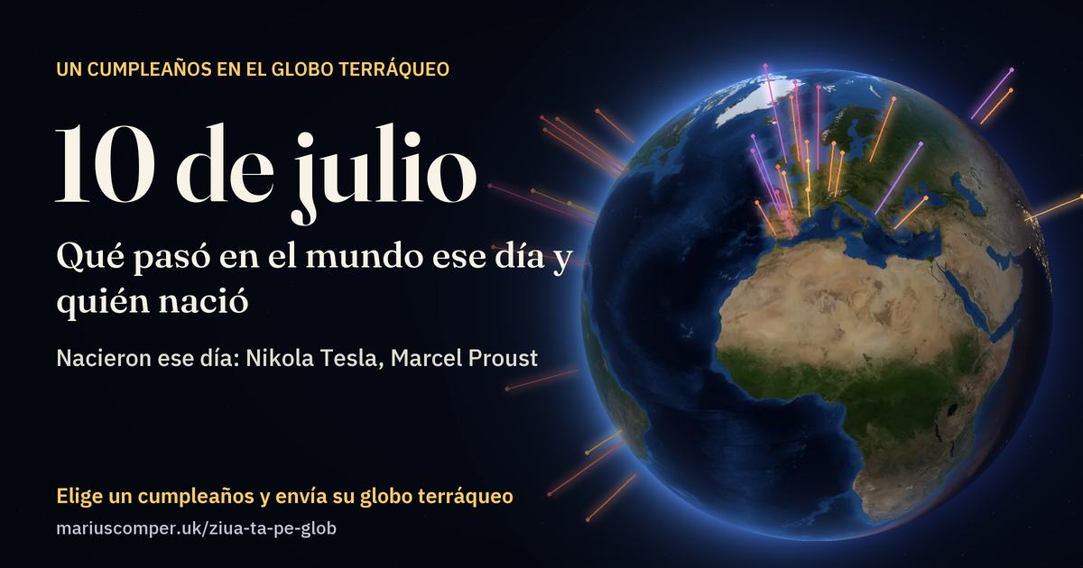 La Tierra el 10 de julio, con los rayos de los acontecimientos del día