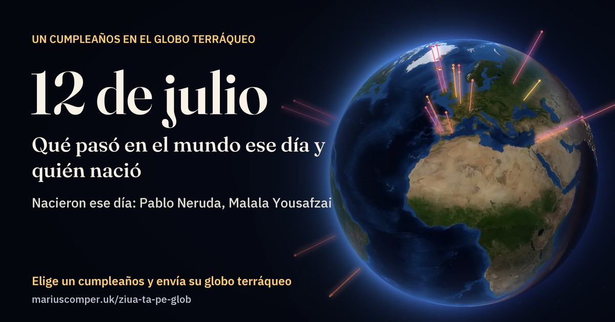 La Tierra el 12 de julio, con los rayos de los acontecimientos del día