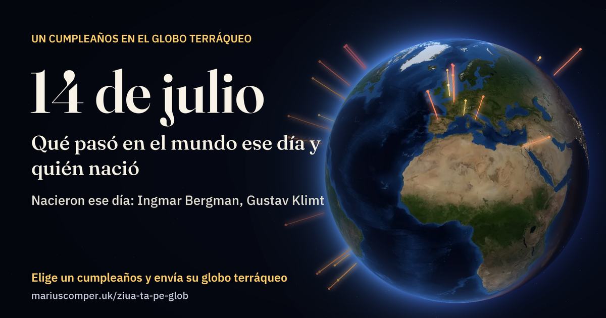 La Tierra el 14 de julio, con los rayos de los acontecimientos del día