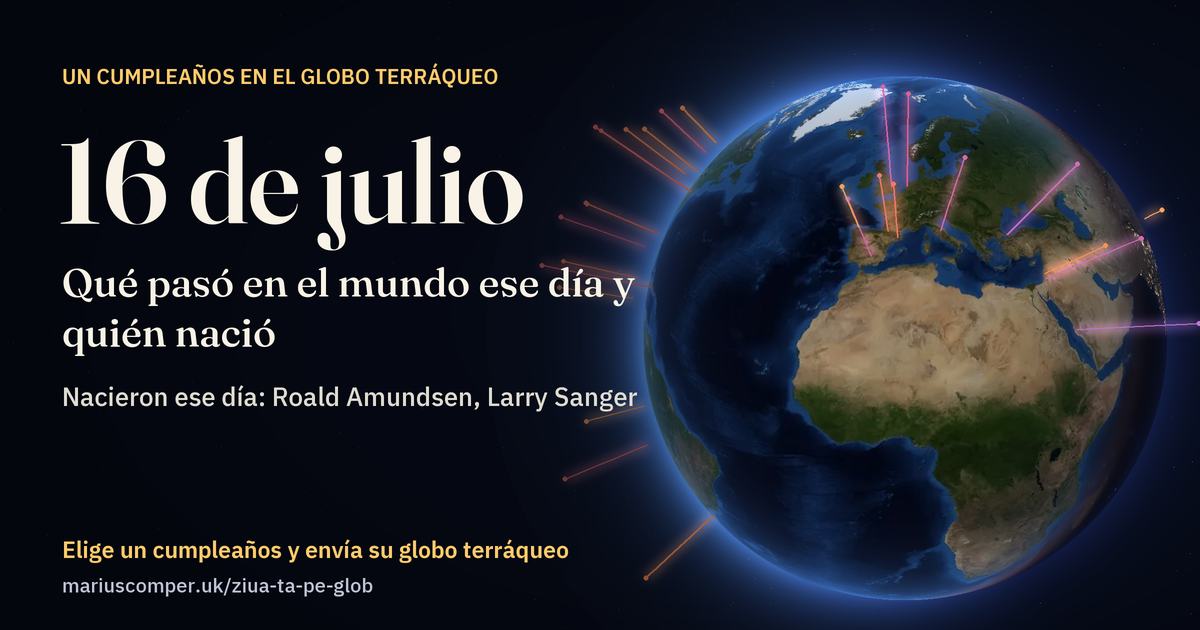 La Tierra el 16 de julio, con los rayos de los acontecimientos del día