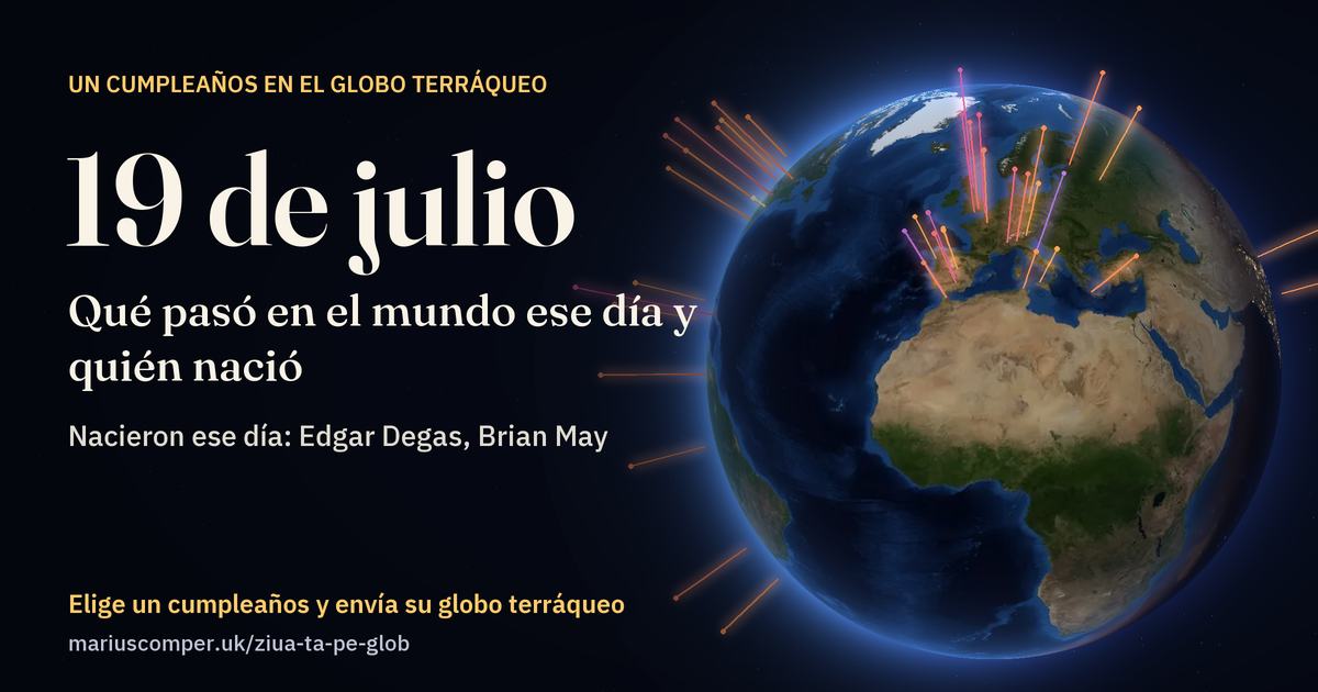 La Tierra el 19 de julio, con los rayos de los acontecimientos del día