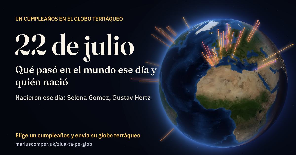 La Tierra el 22 de julio, con los rayos de los acontecimientos del día