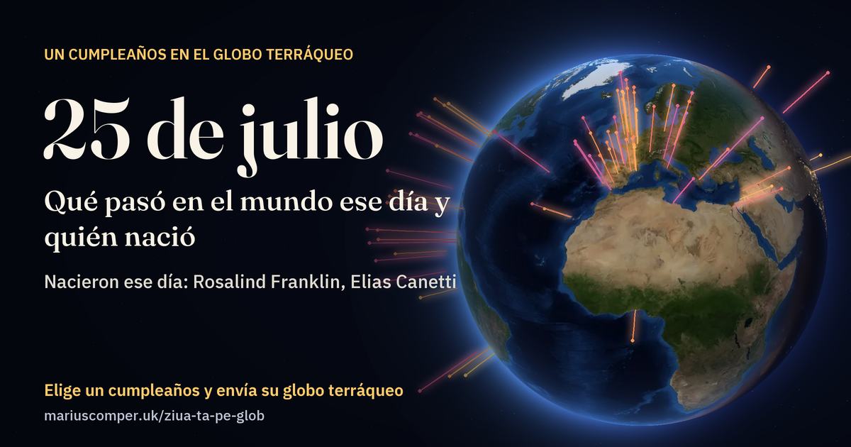La Tierra el 25 de julio, con los rayos de los acontecimientos del día