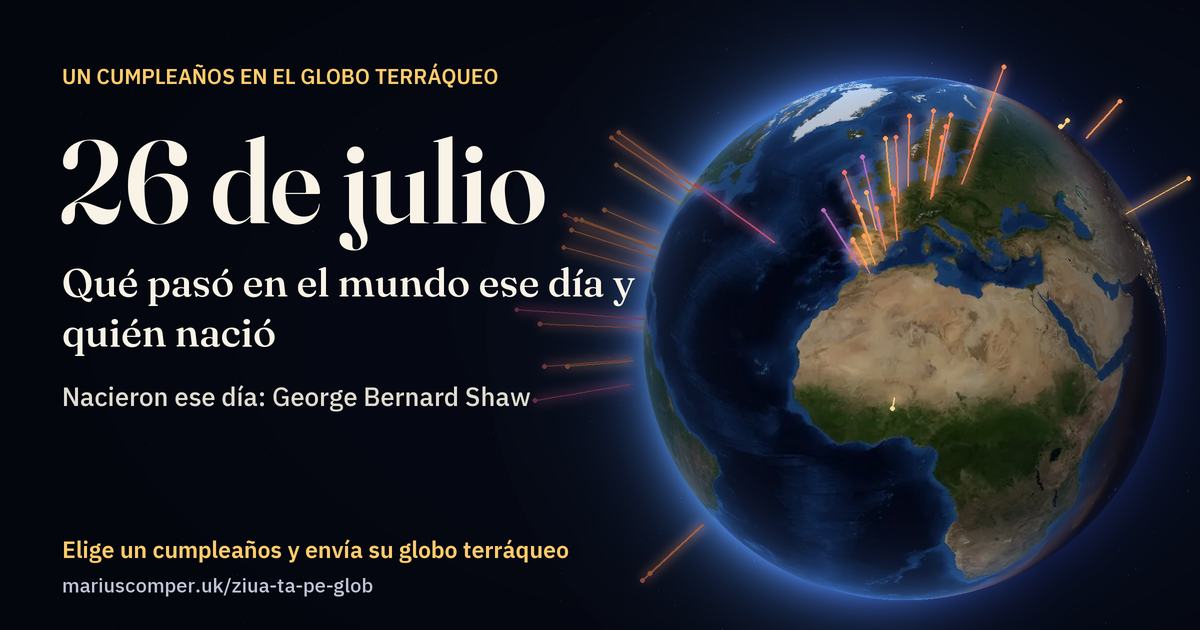 La Tierra el 26 de julio, con los rayos de los acontecimientos del día