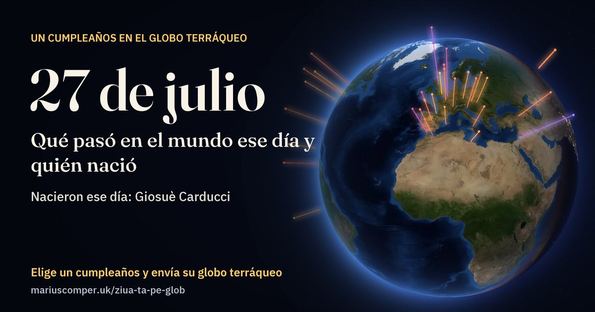 La Tierra el 27 de julio, con los rayos de los acontecimientos del día
