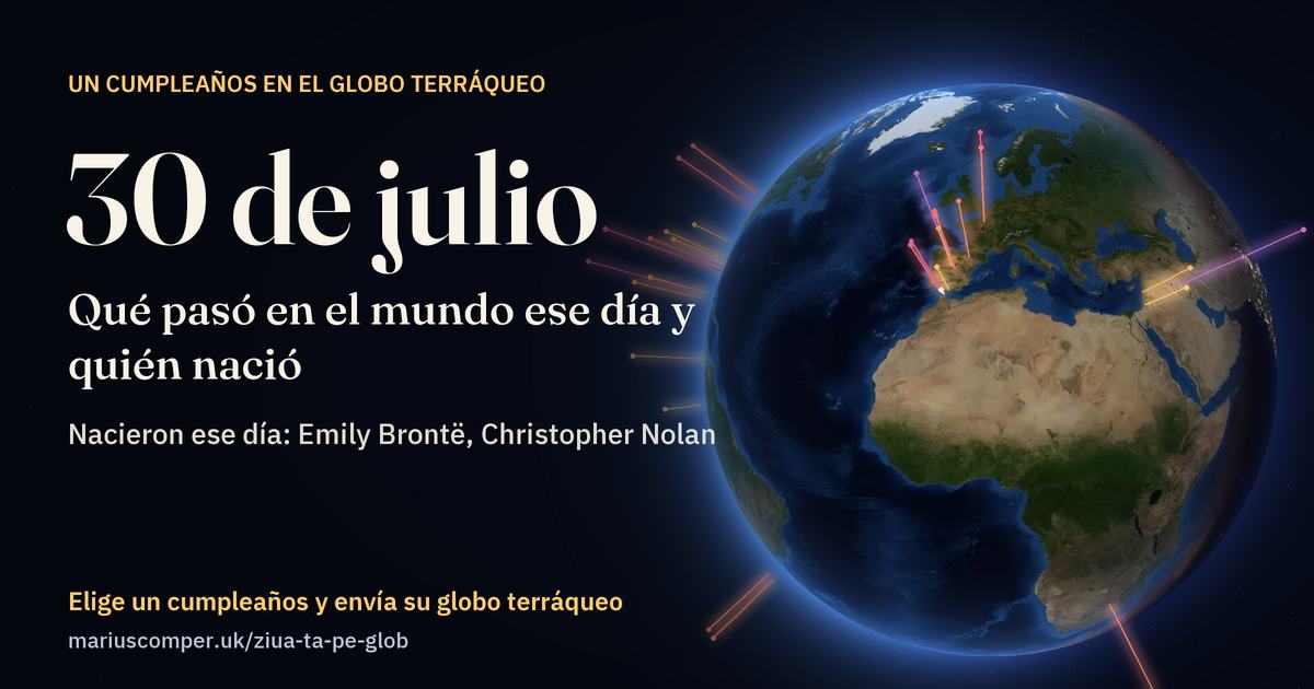 La Tierra el 30 de julio, con los rayos de los acontecimientos del día