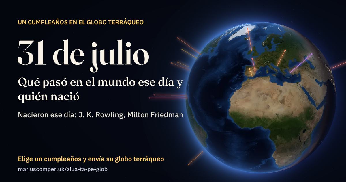 La Tierra el 31 de julio, con los rayos de los acontecimientos del día