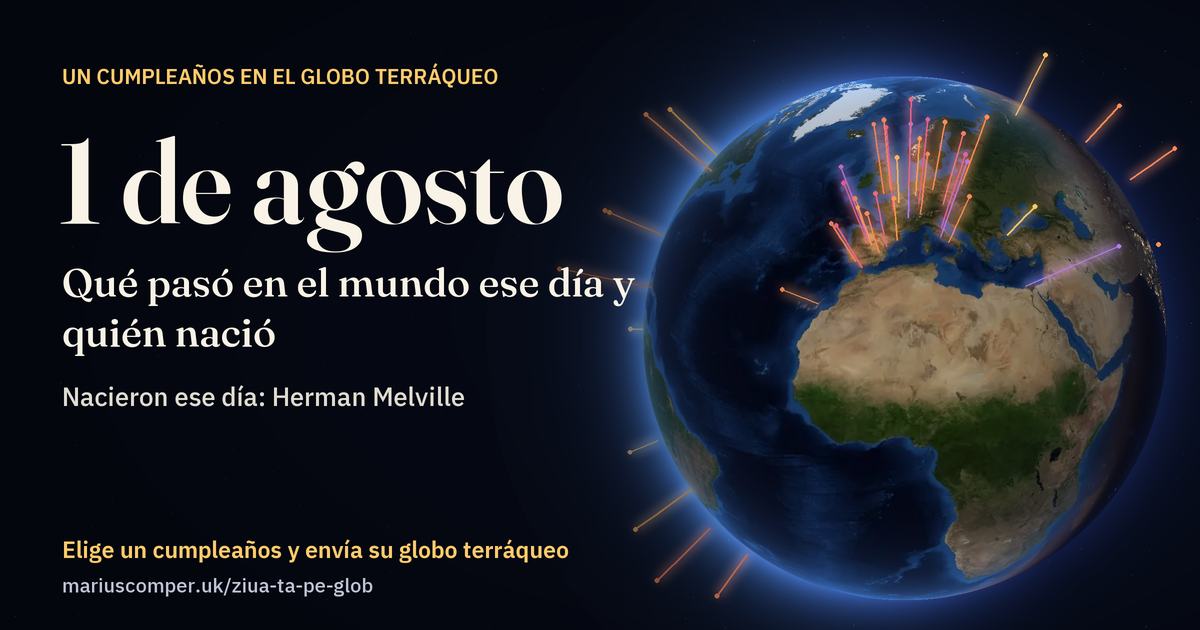 La Tierra el 1 de agosto, con los rayos de los acontecimientos del día