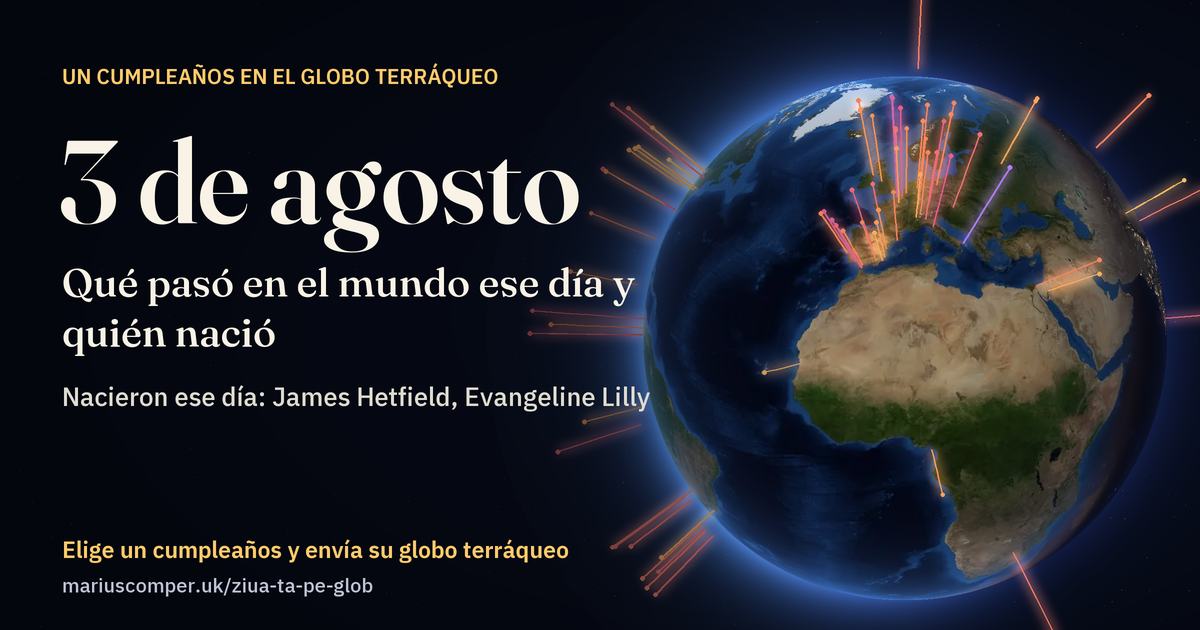 La Tierra el 3 de agosto, con los rayos de los acontecimientos del día