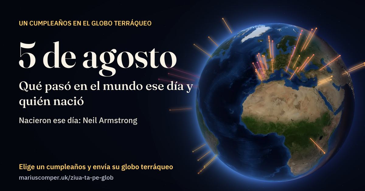 La Tierra el 5 de agosto, con los rayos de los acontecimientos del día