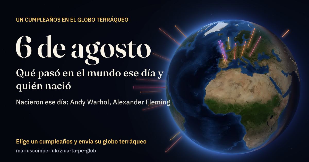 La Tierra el 6 de agosto, con los rayos de los acontecimientos del día