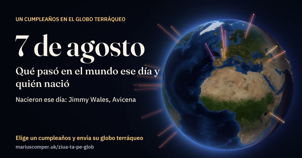 La Tierra el 7 de agosto, con los rayos de los acontecimientos del día