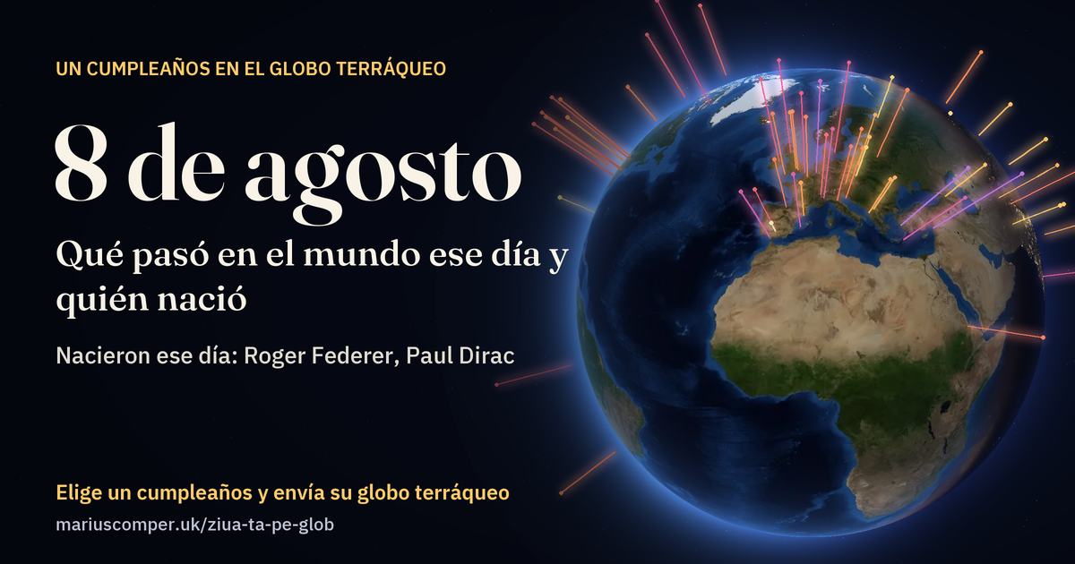 La Tierra el 8 de agosto, con los rayos de los acontecimientos del día