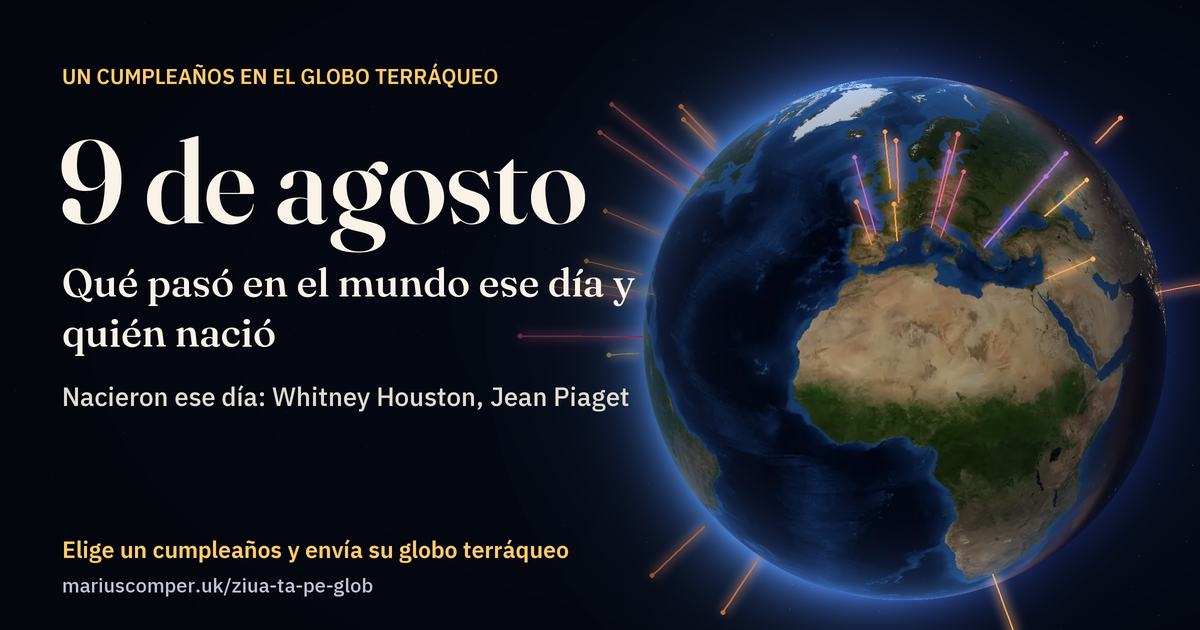 La Tierra el 9 de agosto, con los rayos de los acontecimientos del día