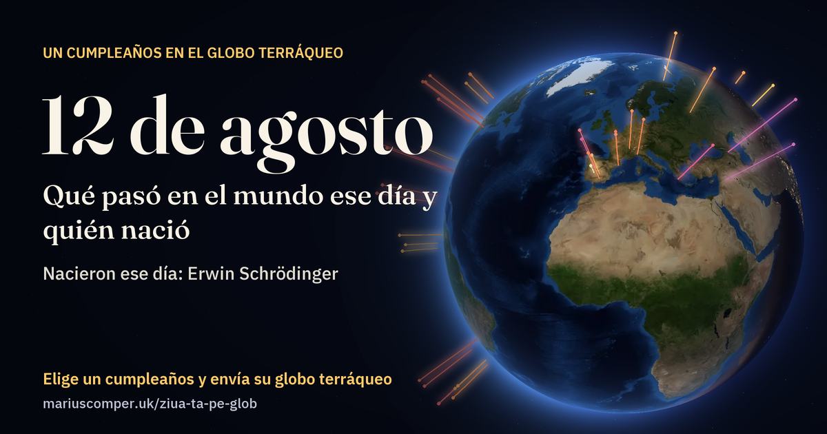 La Tierra el 12 de agosto, con los rayos de los acontecimientos del día