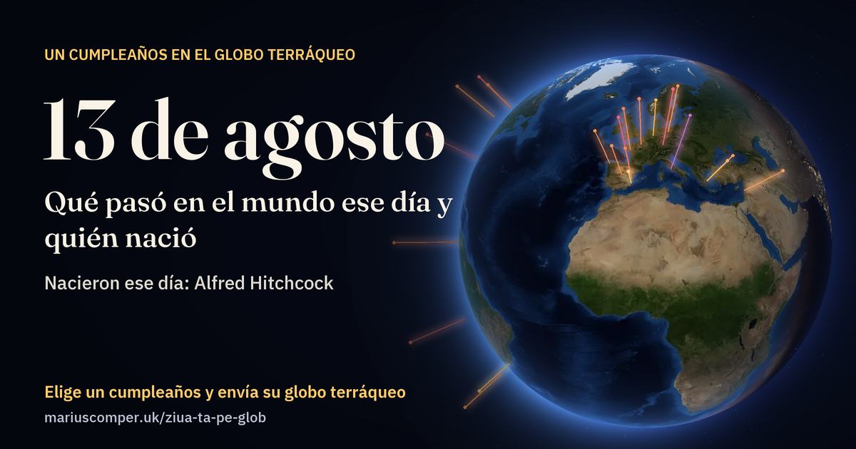 La Tierra el 13 de agosto, con los rayos de los acontecimientos del día