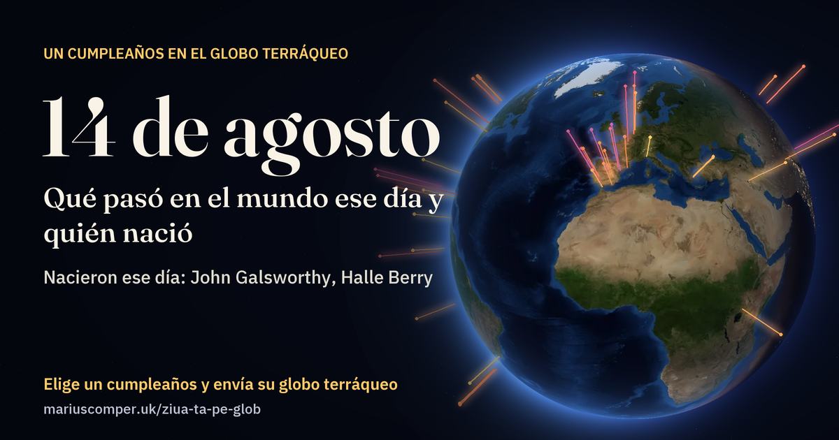 La Tierra el 14 de agosto, con los rayos de los acontecimientos del día