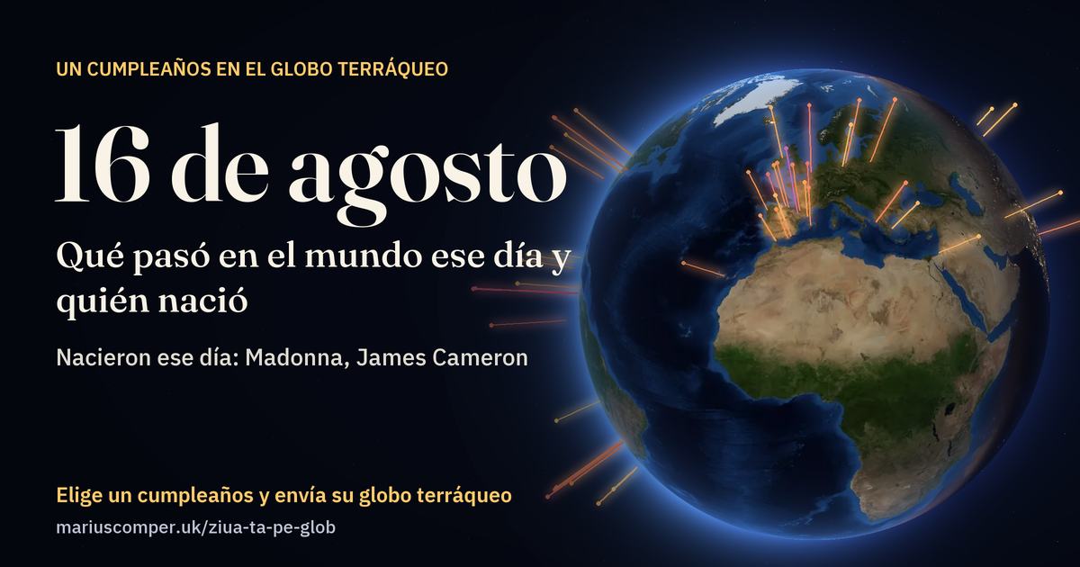 La Tierra el 16 de agosto, con los rayos de los acontecimientos del día