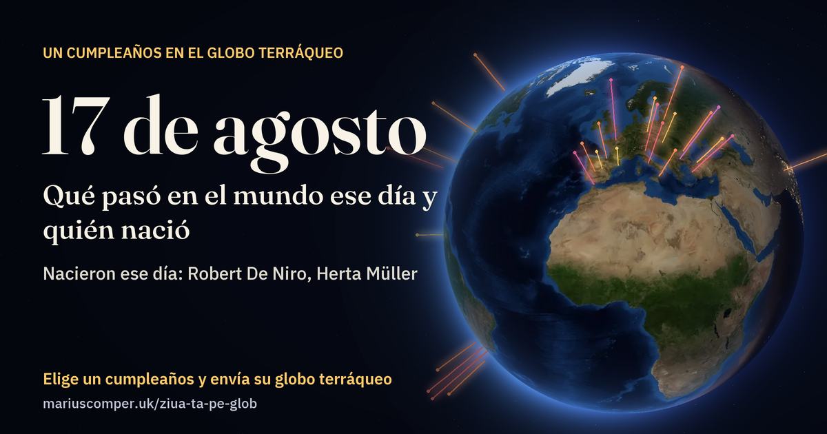 La Tierra el 17 de agosto, con los rayos de los acontecimientos del día
