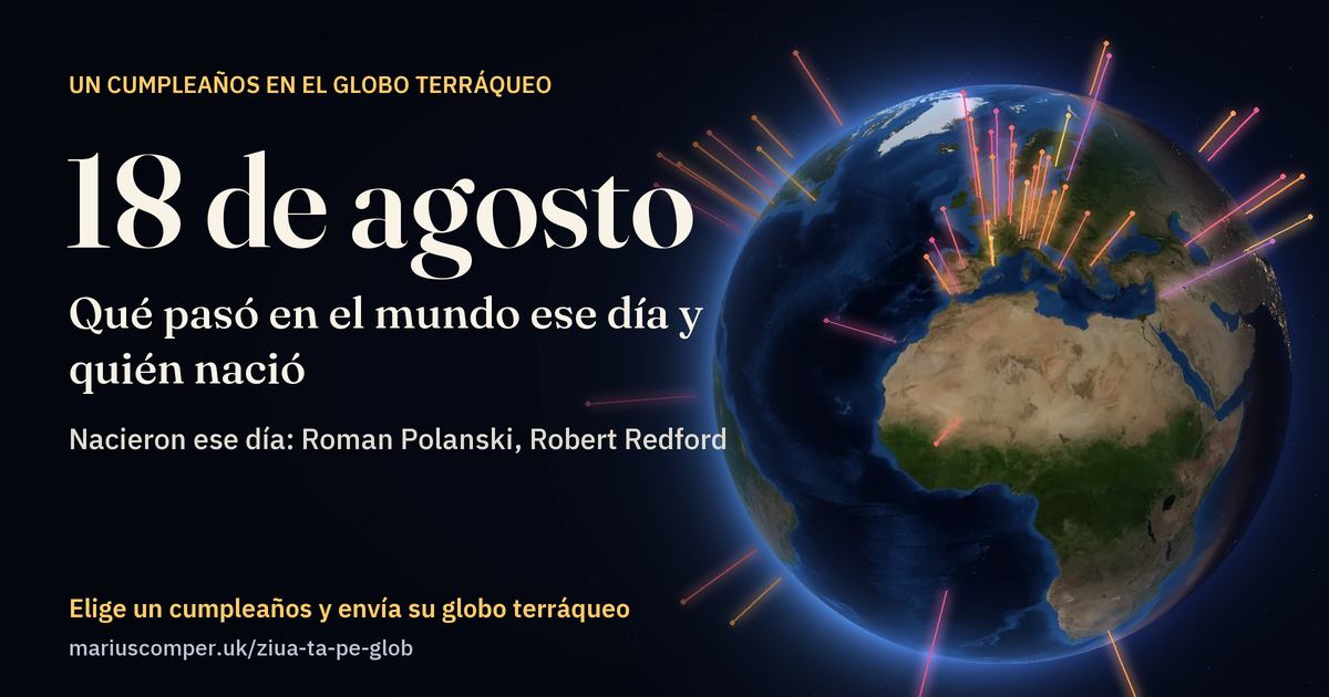 La Tierra el 18 de agosto, con los rayos de los acontecimientos del día