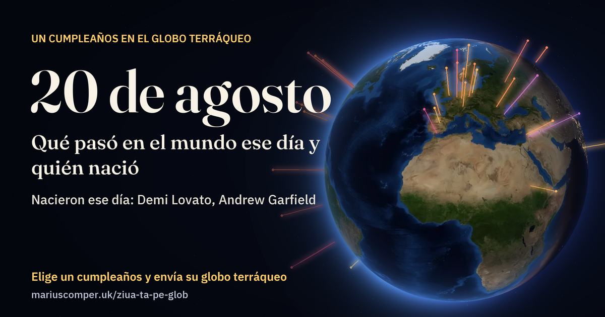 La Tierra el 20 de agosto, con los rayos de los acontecimientos del día