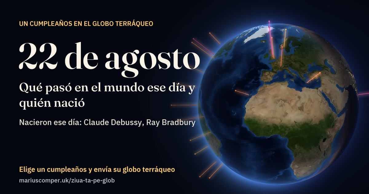 La Tierra el 22 de agosto, con los rayos de los acontecimientos del día