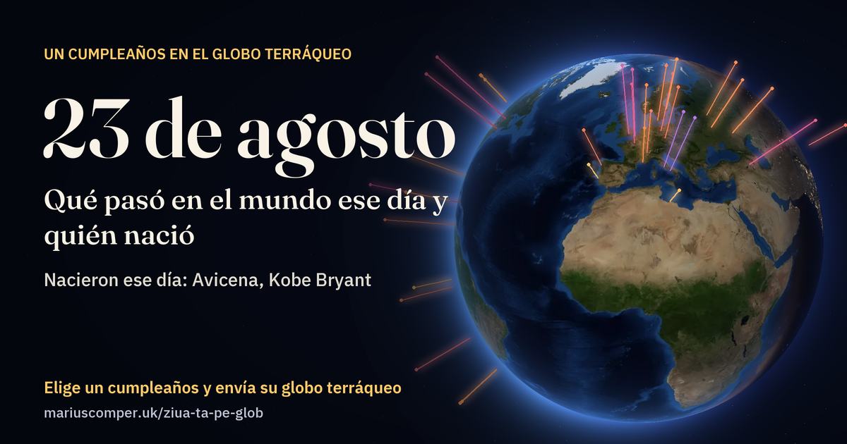 La Tierra el 23 de agosto, con los rayos de los acontecimientos del día